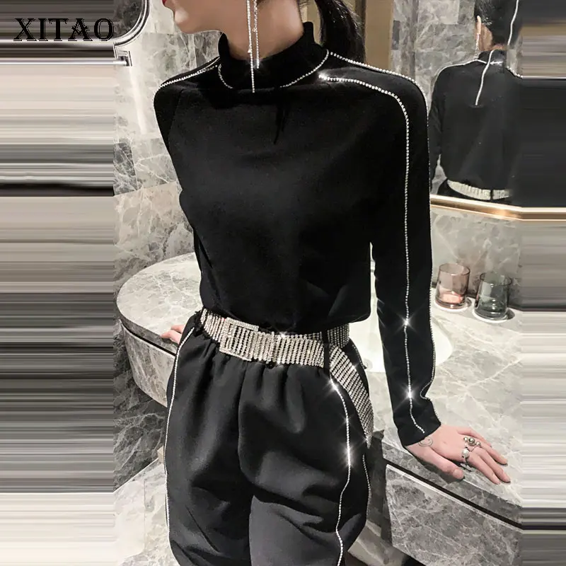 Женская футболка с бахромой XITAO элегантная Весенняя Элегантная длинным рукавом и