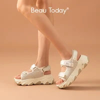 beautoday chunky sandals women mesh webbing hook and loop summer outdoor ladies casual platform shoes handmade 38143
