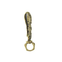 handmade vintage brass fine feather chinese good luck belt key hanger clip on swivel keychains keyring hook clasp fob edc diy