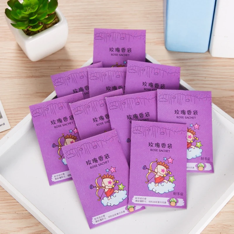 

12Pcs/Set Wardrobe Sachet Set Air Fresh Refreshing Scent Bag Drawer Cabinet Car Sachets Natural Smell Incense Paper Bag