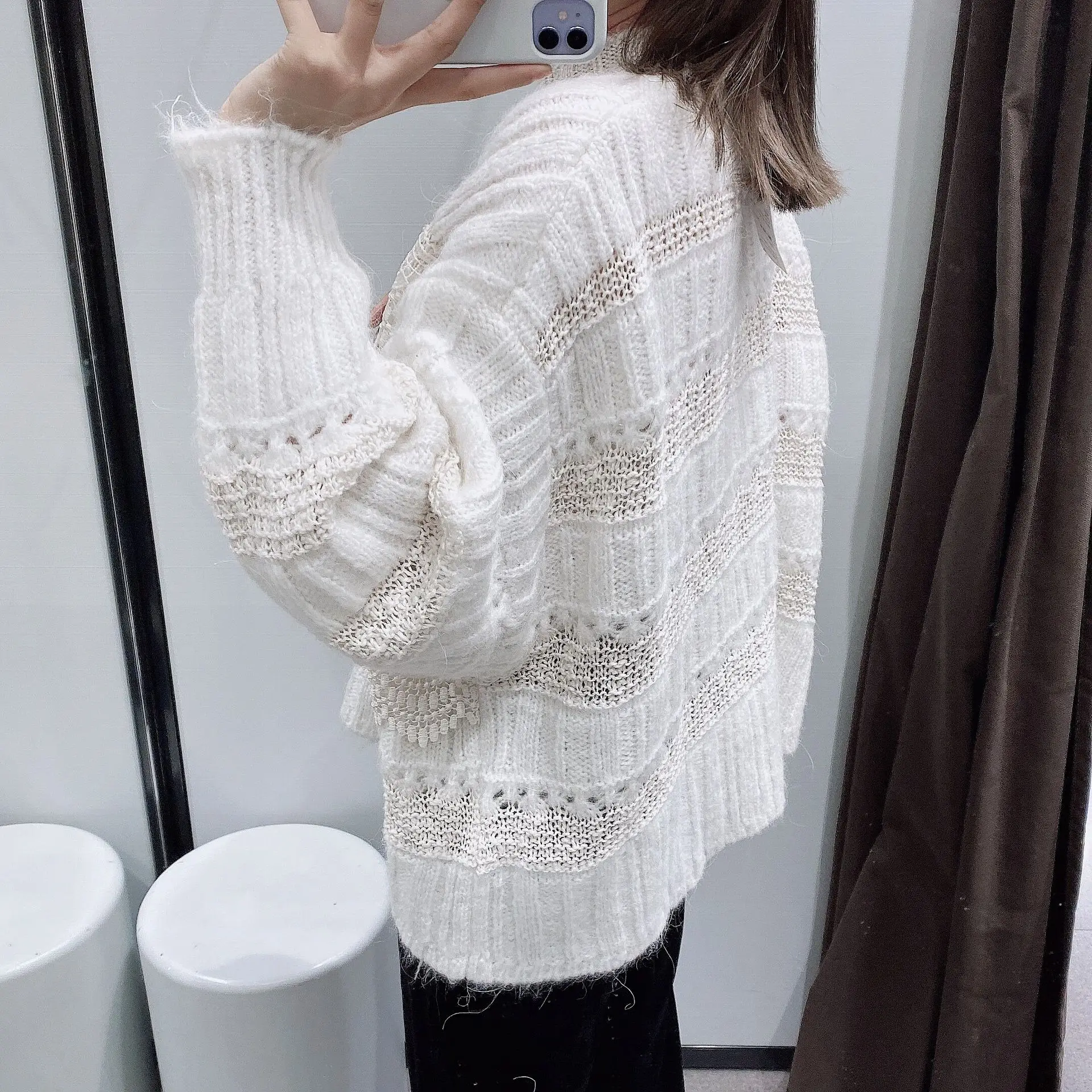 Новинка 2019 женский осенний и зимний пуловер с высоким воротником свитер длинным