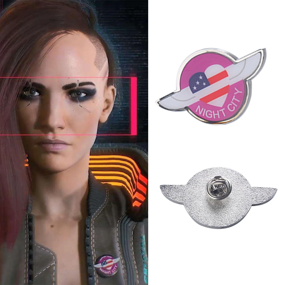 Игра ночной город значок 2077 Косплей женщин характер брошь куртка пальто