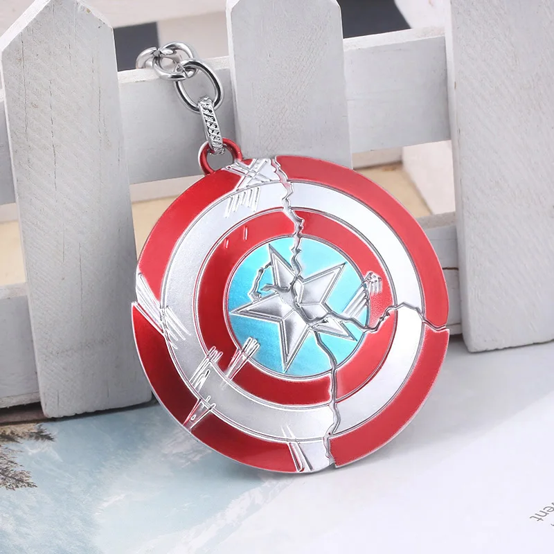 Капитан Америка поврежденный брелок со щитом мстители супергерой Steve Rogers оружие металлический брелок для мужчин и женщин Аксессуары для машины, сумки