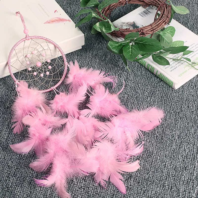 

dream cather net feather pendant design gift indoor handicraft feather wind bell wedding hanging home decoration birthday gifts