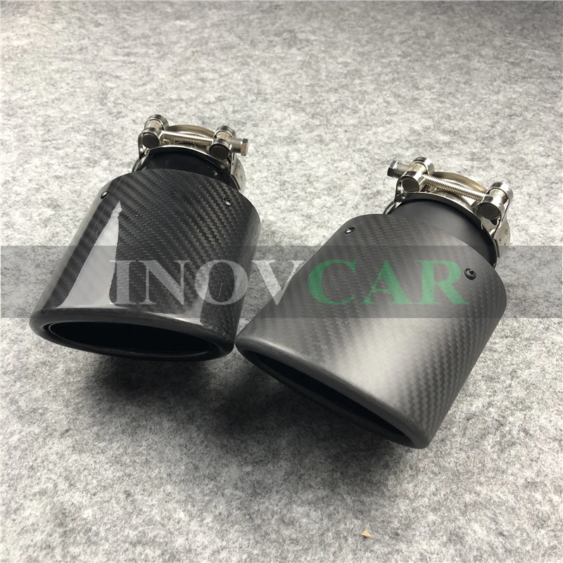 1 шт. Овальный Наклонный 95*115 мм углеродное волокно автомобильный выхлопной газон