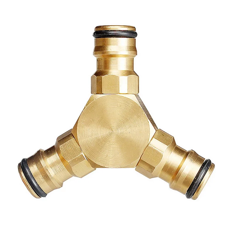 3-Way латунный садовый шланг соединитель водопровод быстрые разъемы для полива