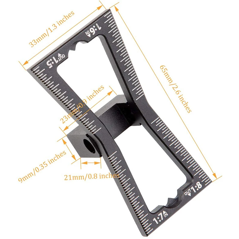 

Dovetail Tools, Dovetail Marker for Dovetail Featuring 1:5, 1:6, 1:7 and 1:8 Slopes + 1:5 and 1:8 Slopes, 2 Pack