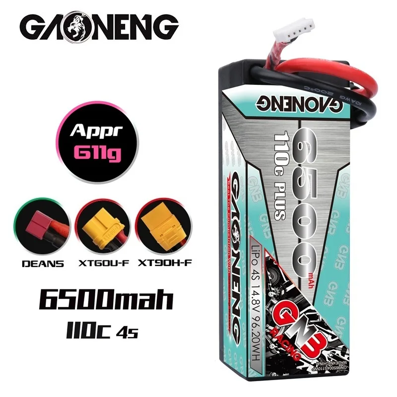 

Перезаряжаемая батарея GNB 14,8 V 6500mAh 110C PLUS для пульта дистанционного управления автомобильные гонки запасные части с обновленным корпусом LiHV ...