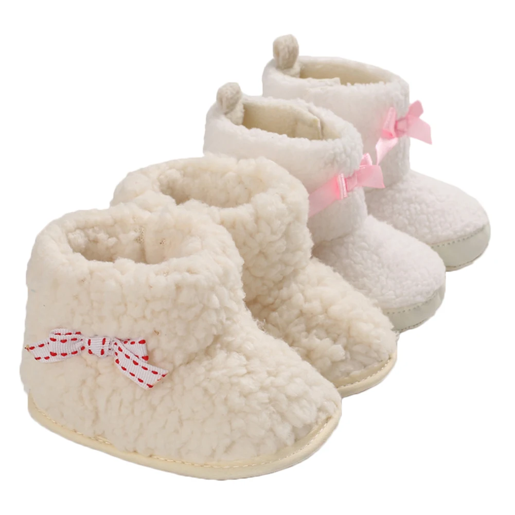 Зимние теплые детские ботинки ботиночки для новорожденных девочек меховая обувь