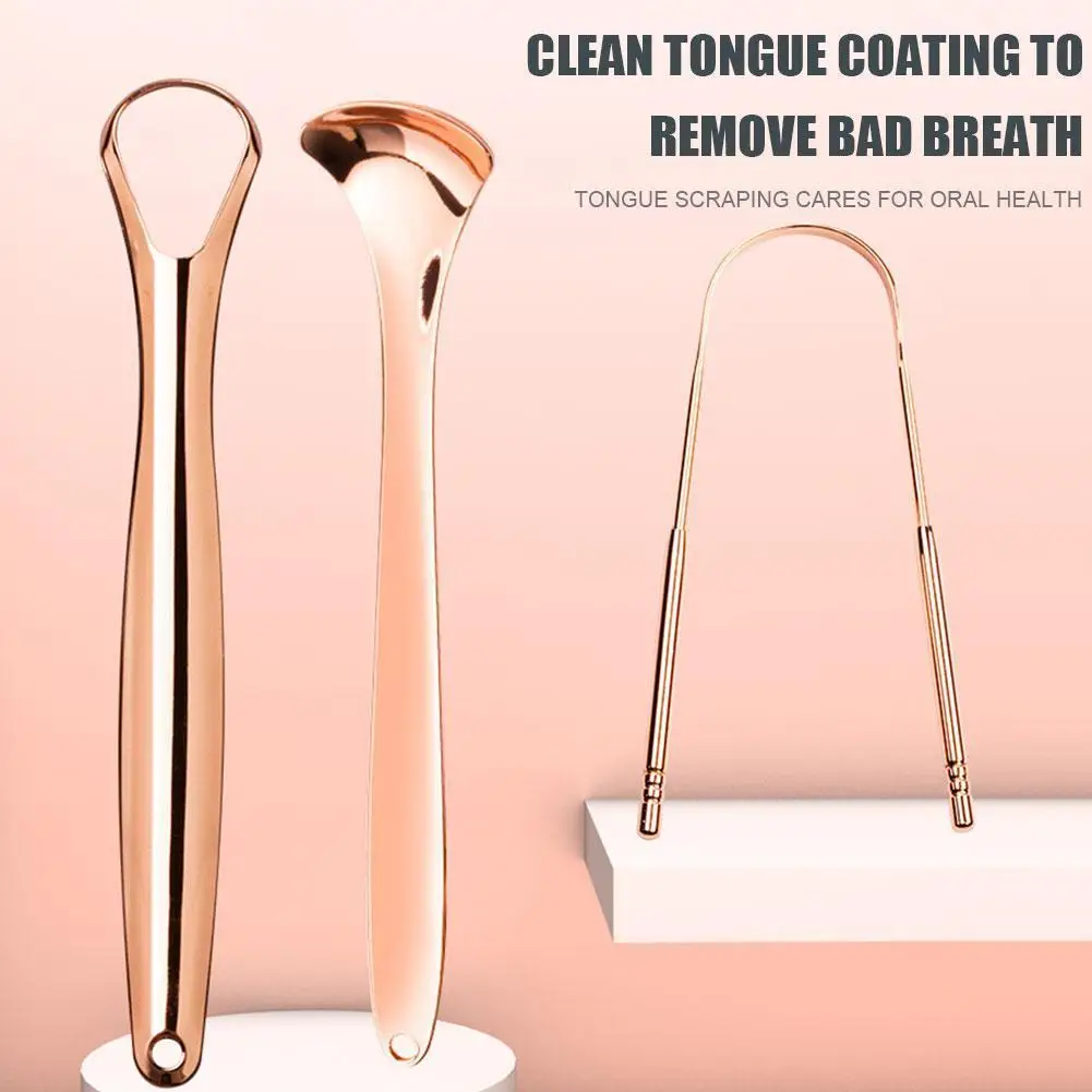 

3 Pcs Tongue Cleaner With Travel Handy Case Steel Tongue Scraper Metal Brush Oral Care To Get Rid Of Bad Breath Set