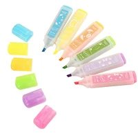 creative 6 pieces of cute candy color highlighter marker pen children diy graffiti pen writing school supplies