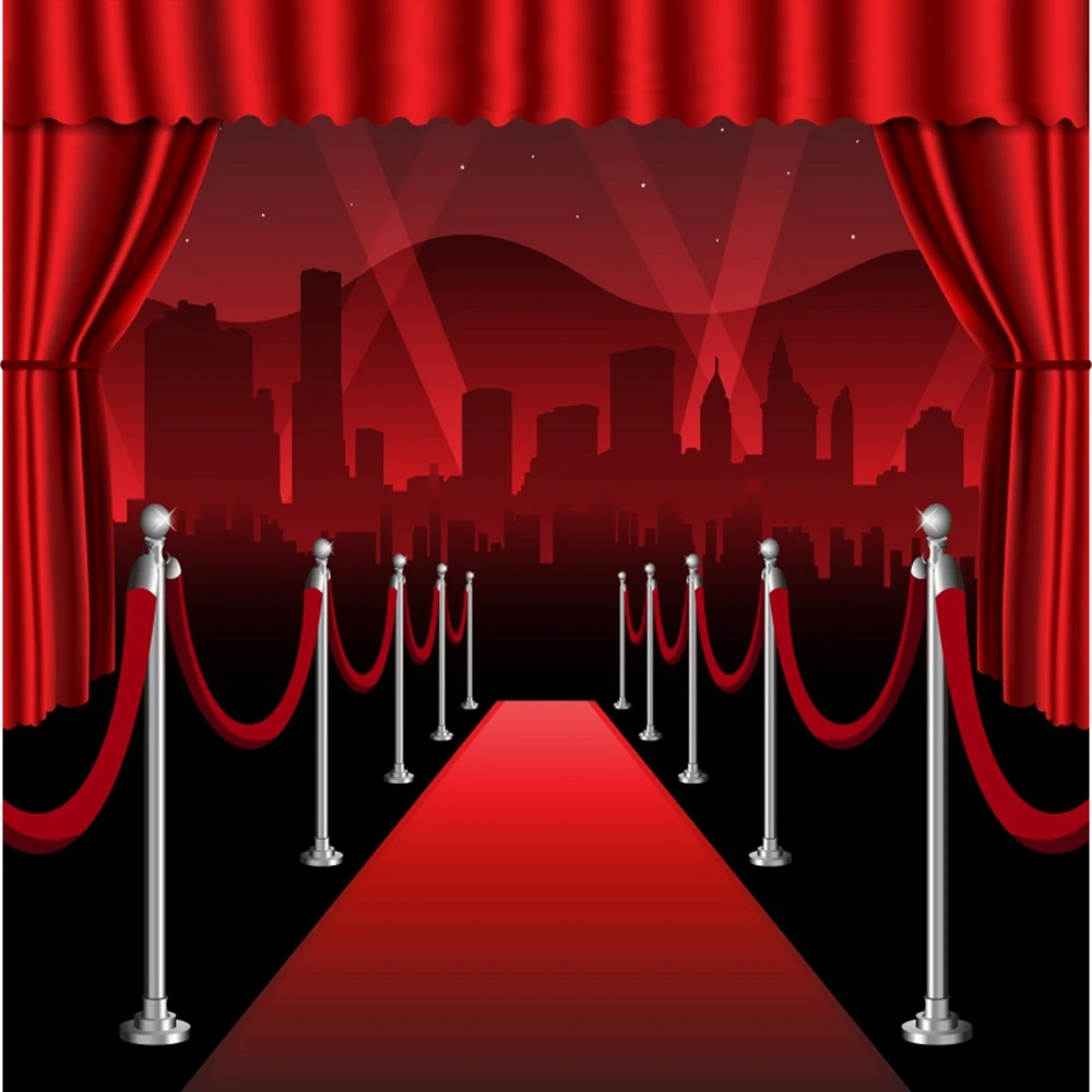 

Star Party Red Carpet Curtain New Year Birthday Backdrop Photography Background For Photo Studio Vinyl Photophone Photocall