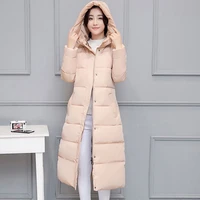 autumn winter new down cotton coat women fashion casual long cotton jacket womens plus size hooded windproof warm parkas n008