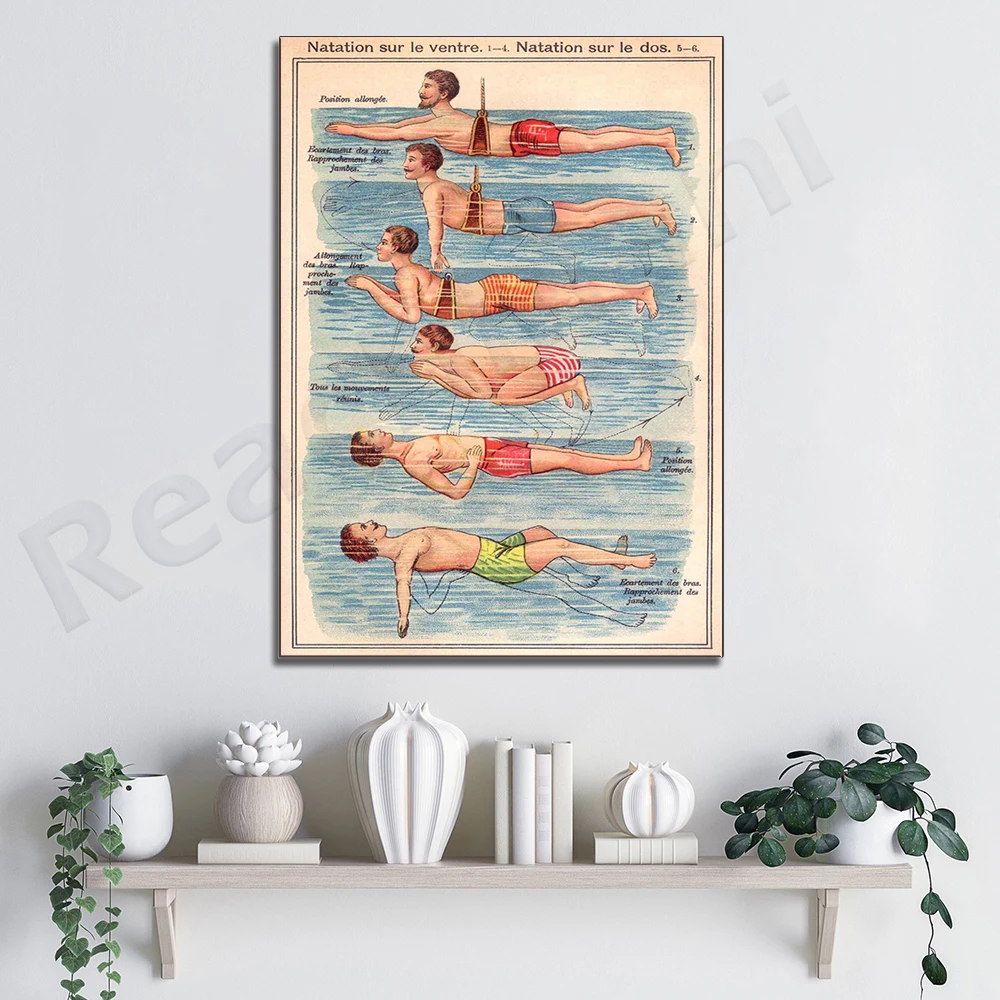 

Vintage Swimmer Poster, Downloadable Art Print, Instant Download
