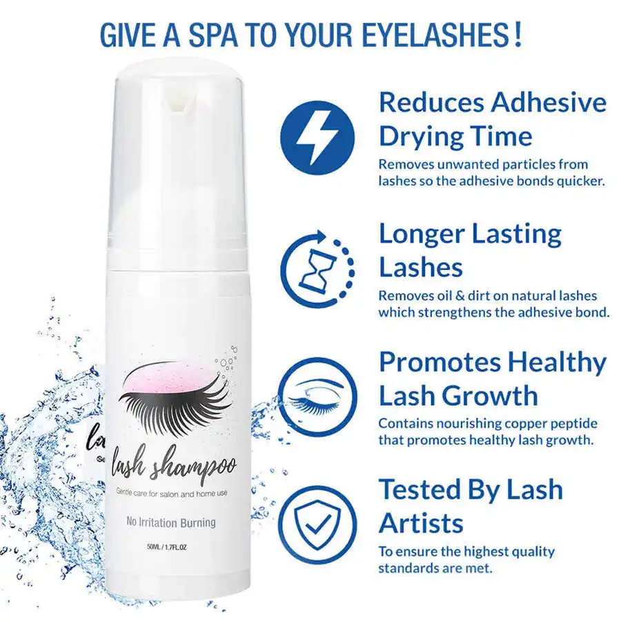 Пенный шампунь для наращивания ресниц средство снятия макияж 50 мл|Средство