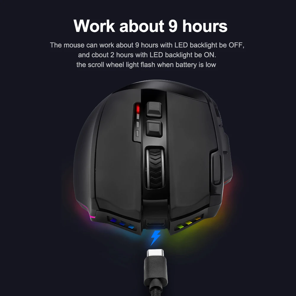 Беспроводная игровая мышь Redragon Sniper Pro RGB USB 2 4 ГГц 16400 DPI программируемая оптика