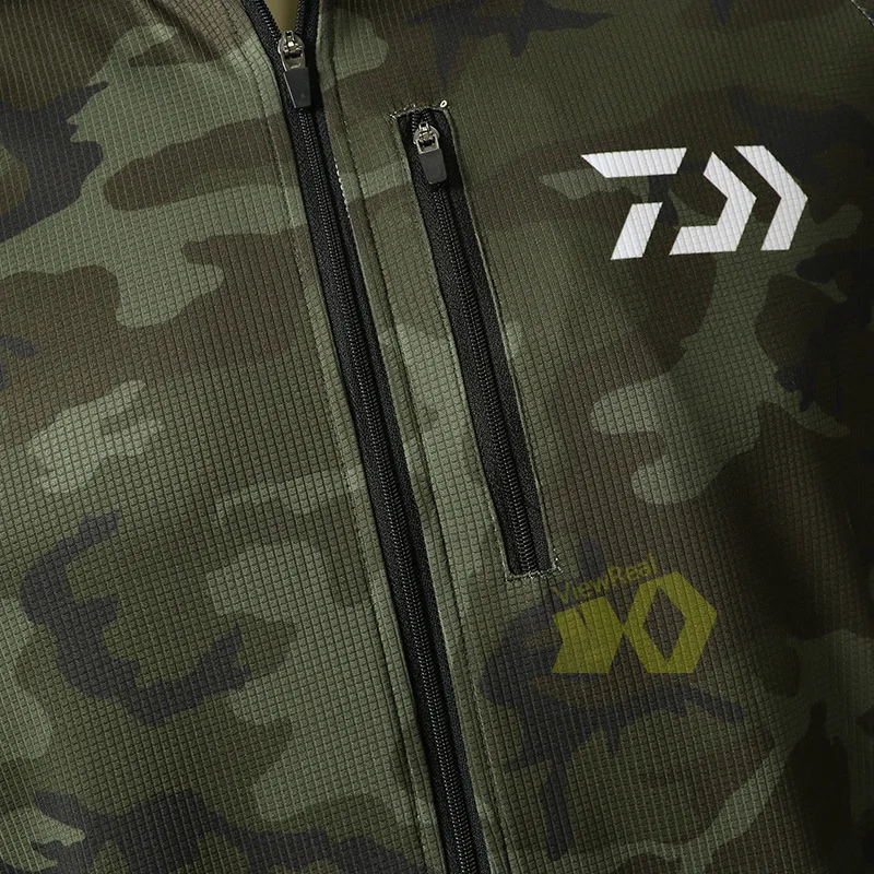 Daiwa Толстовка для рыбалки тонкая дышащая рубашка Мужская камуфляжная с длинным