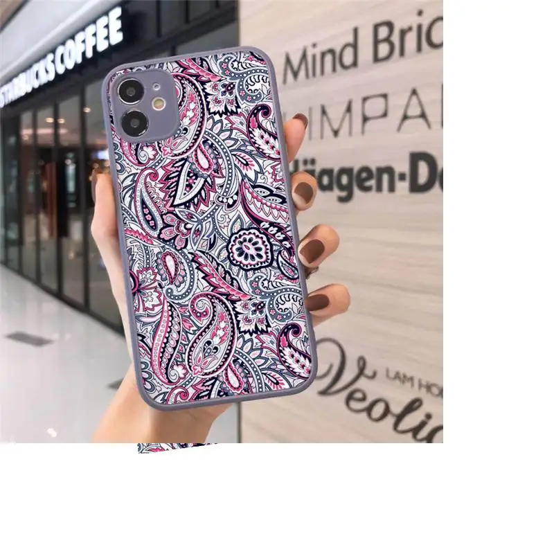 

Paisley Patterned African elements Phone Cases matte transparent For iphone 7 8 11 12 plus mini x xs xr pro max cover