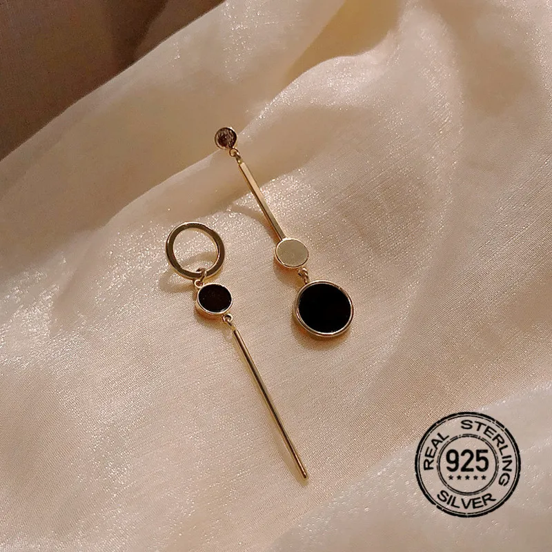 

Серьги женские из серебра 925 пробы с цирконием, асимметричные, геометрической формы