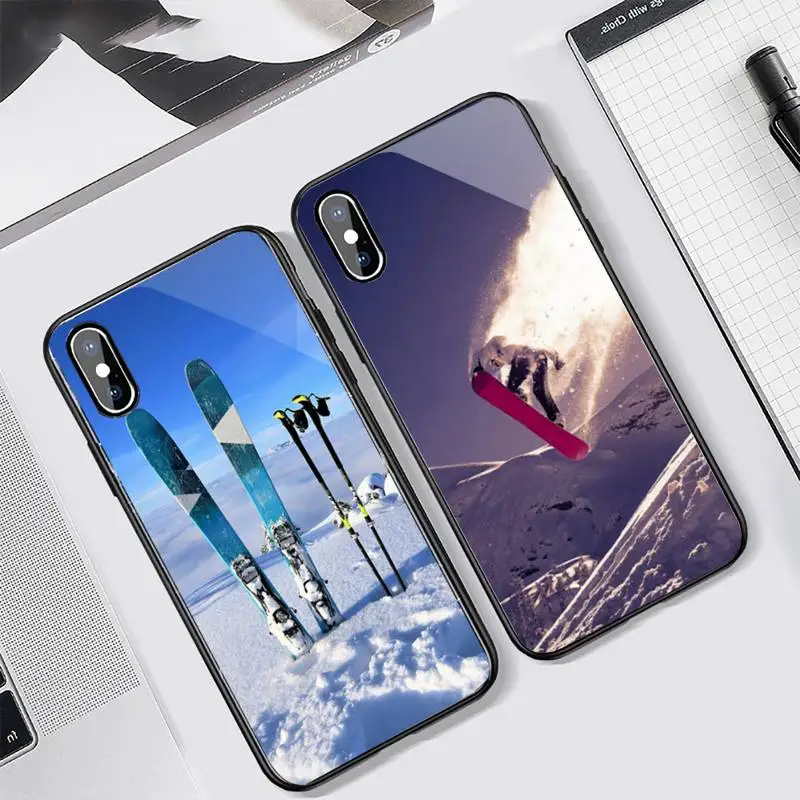 

Lavaza ski neige Snowboard Phone Case Tempered glass For iphone 6 7 8 plus X XS XR 11 12 13 PRO MAX mini