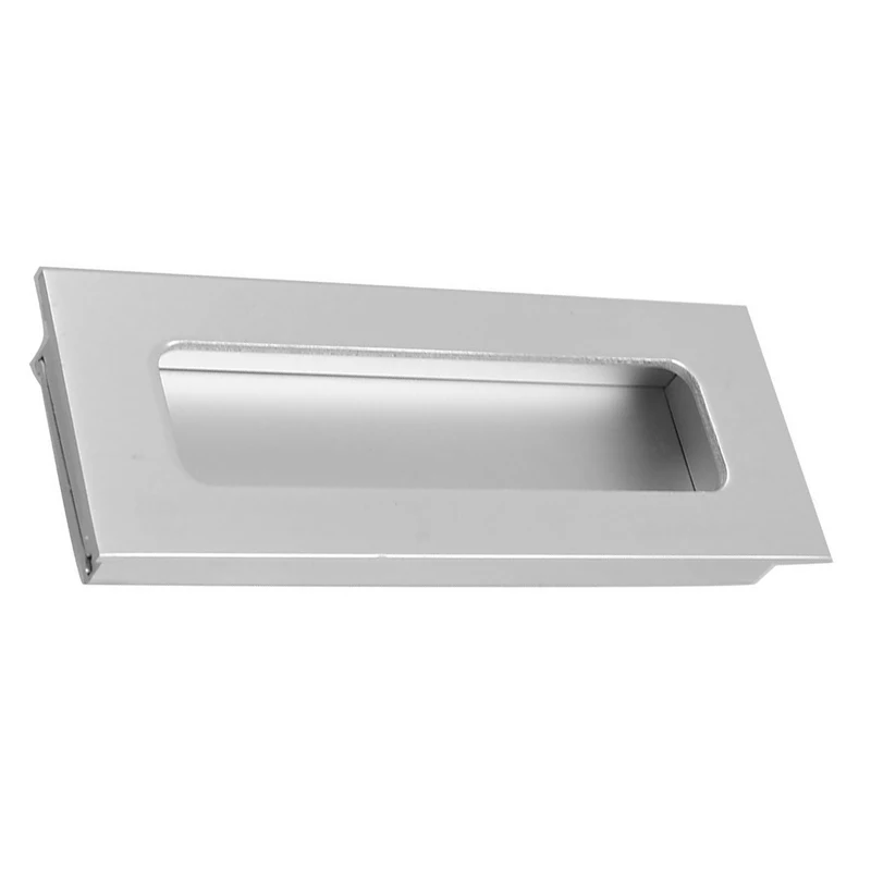 Cabinet Silver Tone Aluminum 4.4&quot Long Rectangular Flush Pull Handle | Обустройство дома