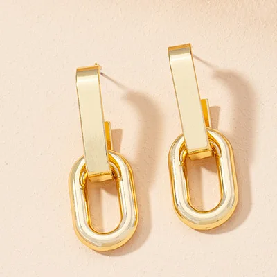 

New Fashion Gold Color Metal Drop Earrings Stainless Steel Simple Knot Twist Earrings For Women Statement Jewelry