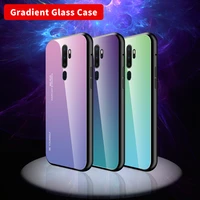 kana gradient tempered painted glass phone case for oppo a9 a5 2020 a11x cases silicone hard glass shockproof back cover