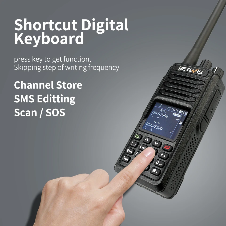 2 шт. Retevis RT52 Цифровой Dual Band gps DMR радио портативная рация VHF UHF Dual PTT до 4000 Каналы радиолюбителей КВ трансивер