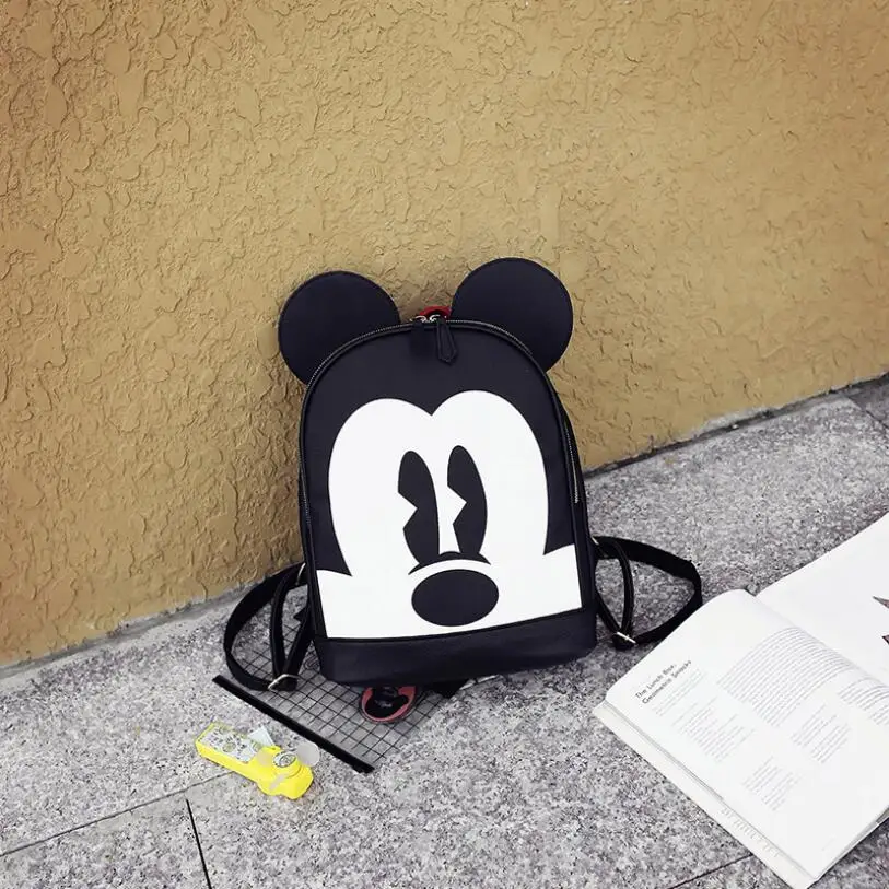 Новинка 2018 женский рюкзак из качественной искусственной кожи с ушками Микки