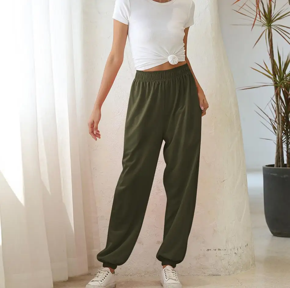 Женские зауженные брюки-карго с высокой талией для танцев в стиле хип-хоп