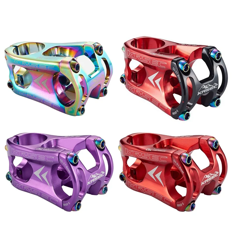 

KRSEC Bicycle Stem Mountain Bike Aluminum Alloy Stem 28.6(Fork Caliber)X31.8(Handle Caliber) for Road Bike MTB BMX Fixie Gear