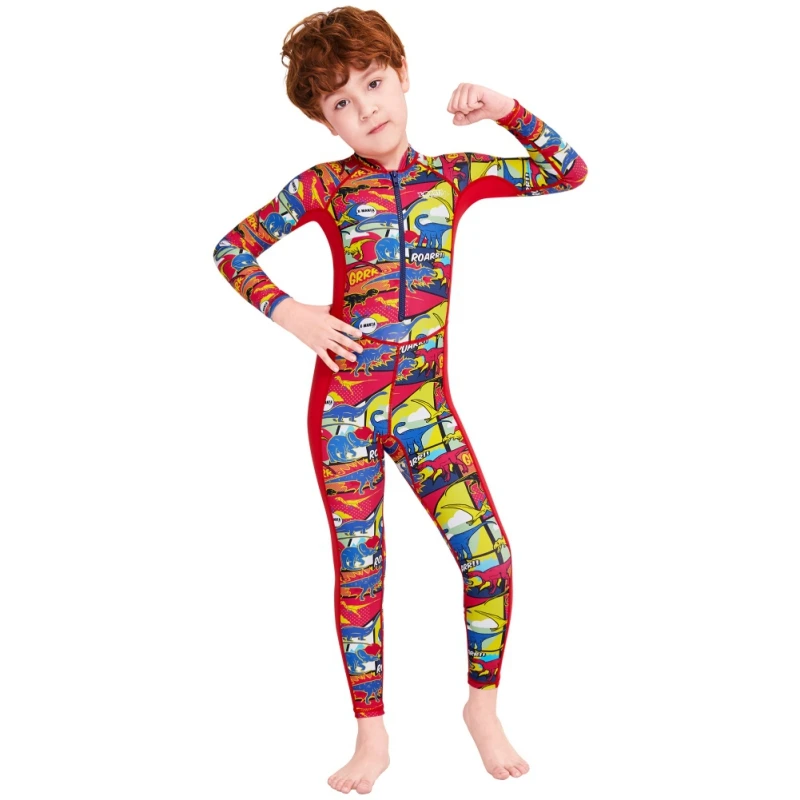 

Kid One-Piece Sunscreen Snorkeling Suit Outdoor Floating Diving Children's Swimsuit Male Long-sleeved Long Pants Swimwear