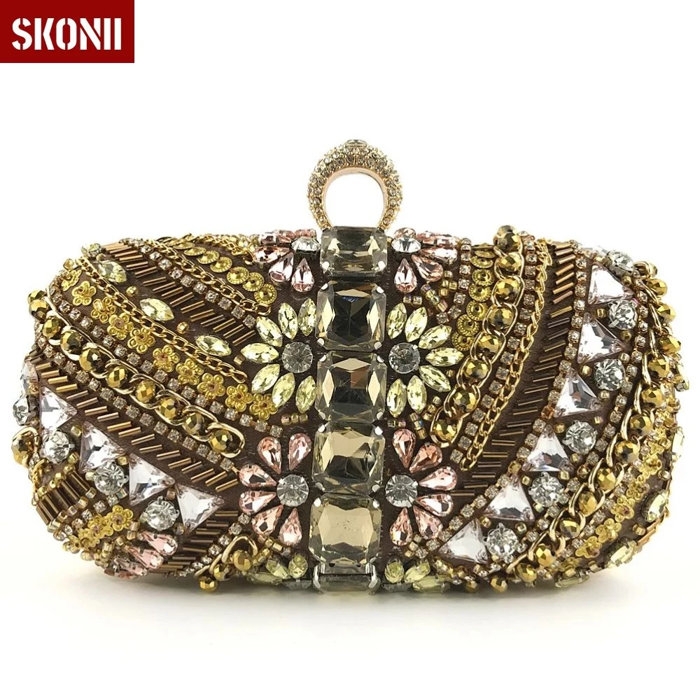 OLN Womens Crystal Clutche Bag Fashion Diamond Evening Party Bag