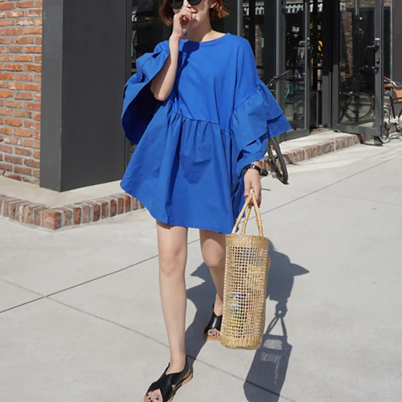 

Женская корейская модная одежда XUXI, Новинка лета 2020, для отдыха, модная, свободная, большой размер Pluz, мини-платье E865