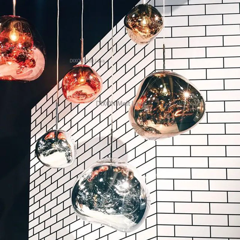 Скандинавский светодиодный светильник подвесной из стекла Диксон плавкая лава