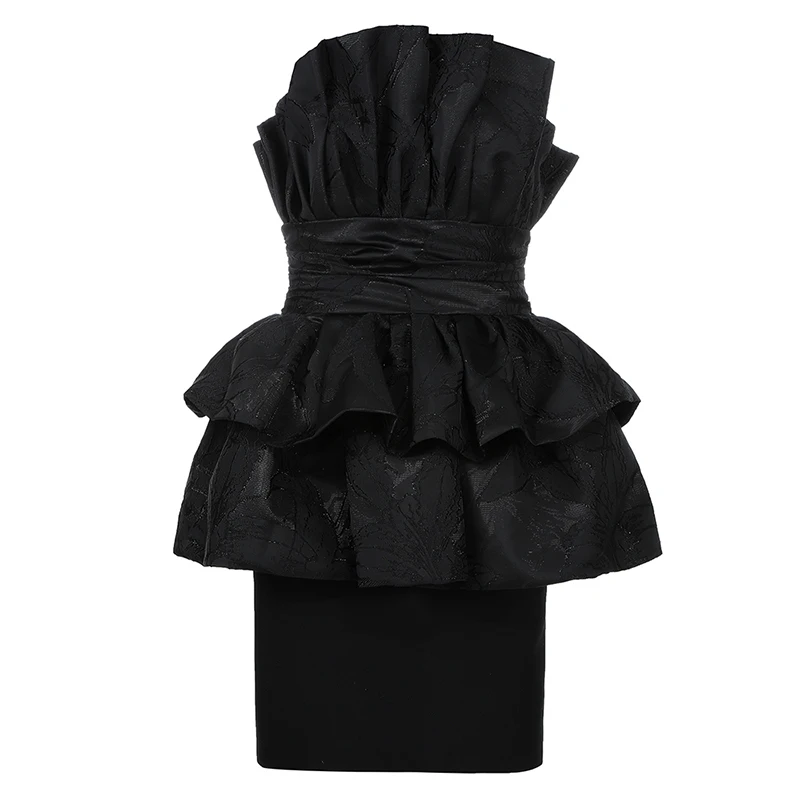 Женский комплект из 2 предметов Max Spri облегающий мини-юбка без бретелек рукавов с