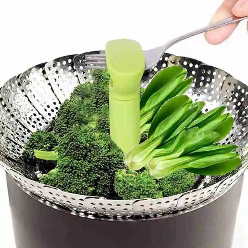 Steamer Basket Stainless Steel Vegetable Folding Insert for Veggie Fish Seafood Cooking (the maximum diam | Дом и сад