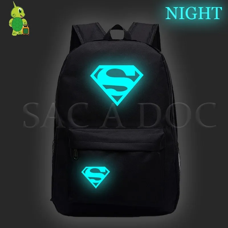 1black Новинка, рюкзак Mochila, Мстители, женский, мужской, рюкзак, светящийся, для подростков, школьные сумки, Капитан Америка, дорожная сумка для ноутбука - Цвет: 1black
