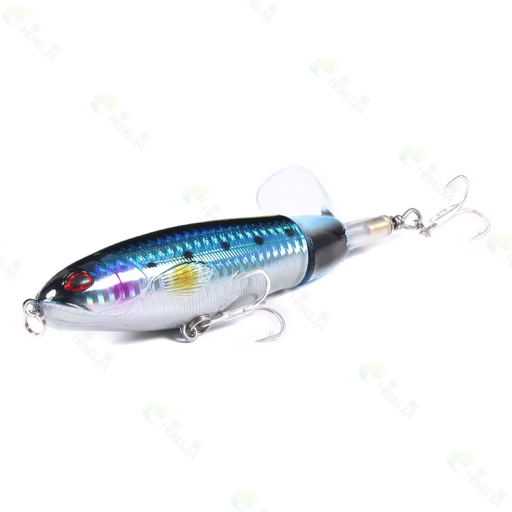 HENGJIA 25cm 37g Whopper Pencil Popper Topwater Fishing Lure Artificial Bait Hard Soft Rotating Tail Tackle | Спорт и развлечения