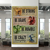 dragon lovers poster be strong when you are weak be brave when you are scared poster home decor canvas wall art prints gift