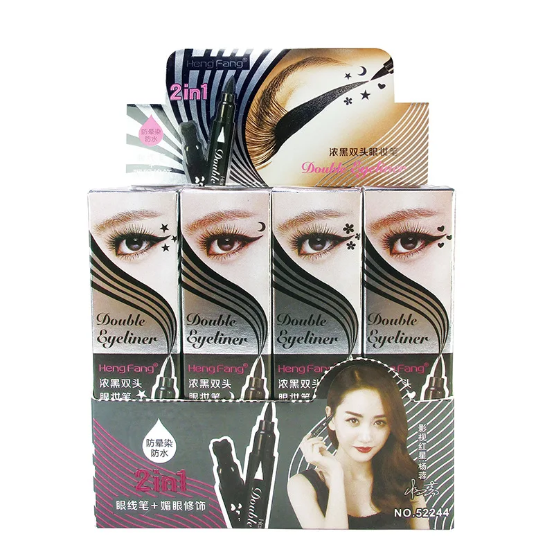 

Big Eyes Thick Black Double Headed yan zhuang bi Waterproof And Sweatproof Eyeliner Stamp Liquid Eyeliner Hard Head