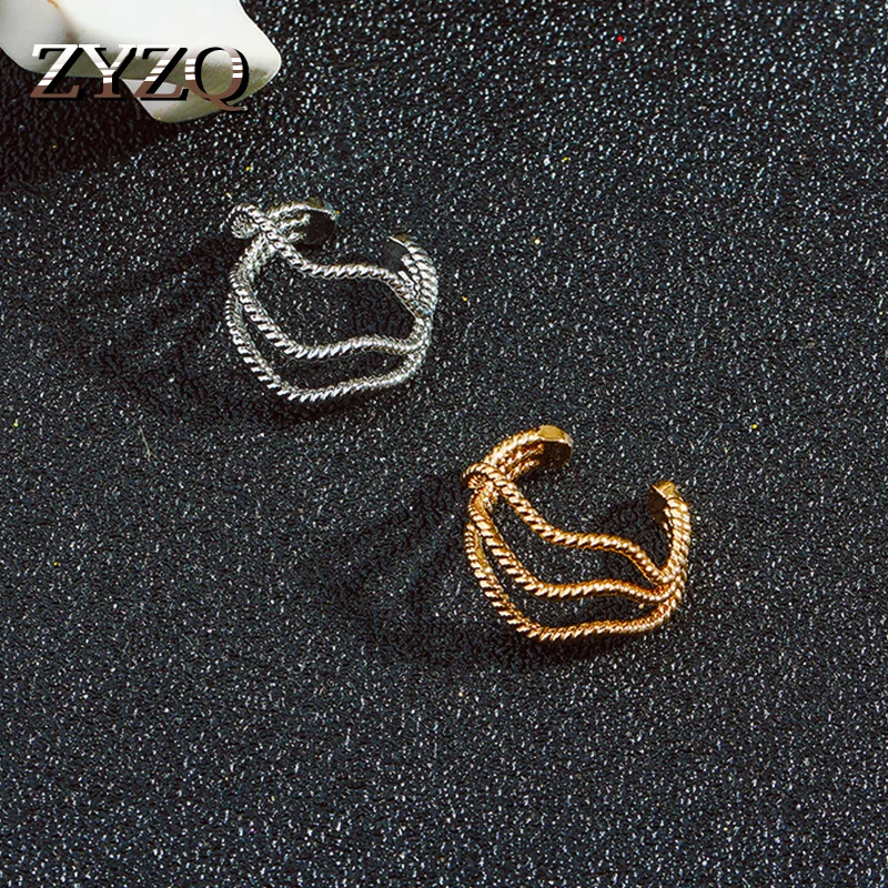 ZYZQ корейские Простые индивидуальные не проколотые серьги-гвоздики на цепочке