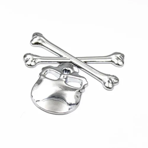 Хромированная мотоциклетная эмблема в виде черепа с логотипом металлическая