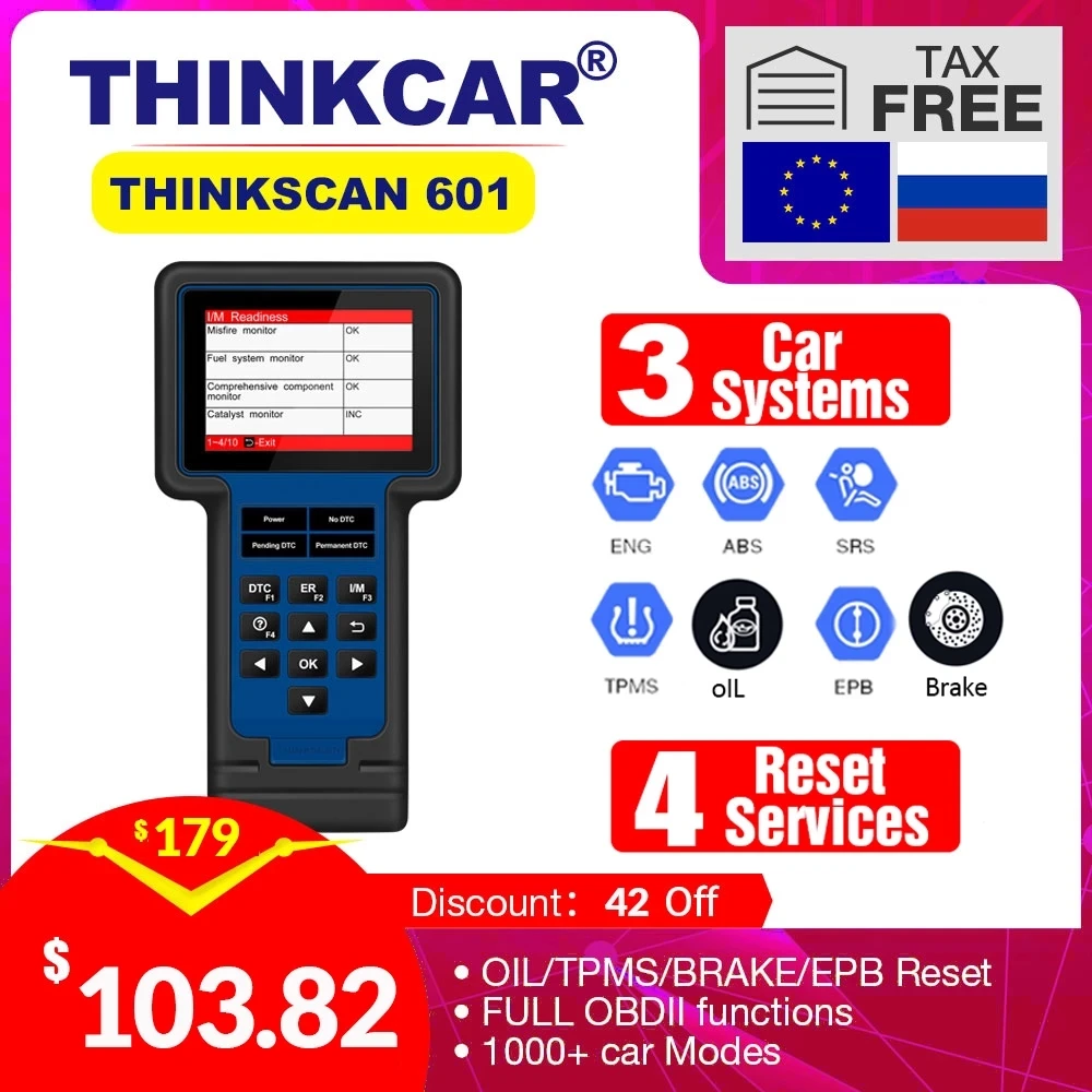 THINKCAR THINKSCAN 601 OBD2 считыватель кодов автомобильный диагностический инструмент для