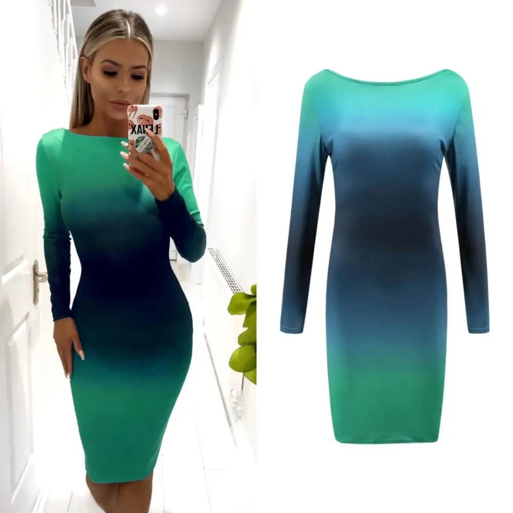 Женское офисное платье с бантом и длинным рукавом весна-зима большие размеры