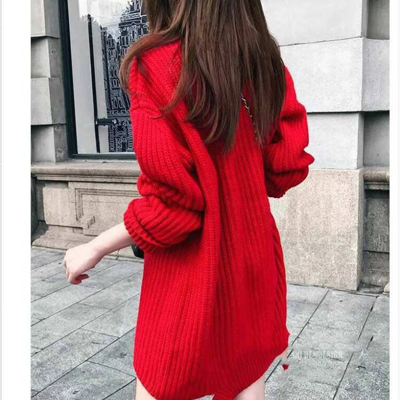 Women Winter Turtleneck Sweaters Vintage Loose Female Long Pullovers Casual Streetwear Lady Warm Korea Tops | Женская одежда