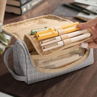 creative canvas large capacity and multiple colour pencil case school pen case supplies pencils pouch students stationery