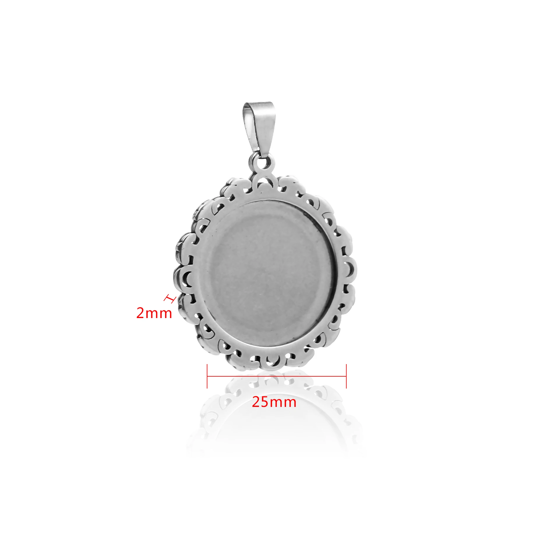 Пустая основа для кабошона с узором из нержавеющей стали 2 шт./лот подвеска