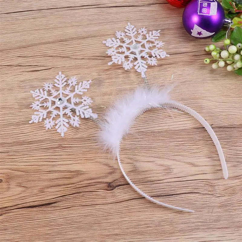 Белая Рождественская декоративная повязка на голову очаровательные повязки для