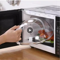 microwave oven food cover anti sputtering lid with handle high temperature resistant food heating lids food preservation cover